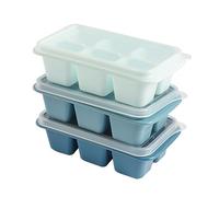 Vassoio per cubetti di ghiaccio da 3 pezzi Stampo per cubetti di ghiaccio in silicone riutilizzabile Funzionamento semplice Vassoio per cubetti di ghiaccio per congelatore