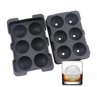 Vassoio per cubetti di ghiaccio da golf - Stampo per in silicone, grande creatore rotondo, vassoio per congelatore a sei fori, durevole strumento di congelamento da cucina | Struttura dello stam