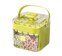 Vassoio per cubetti di ghiaccio, impilabile, vassoio per congelatore a 48 griglie, con coperchio e manico per riporre oggetti portatili, creatore di cubi per campeggio, feste all'aperto, viaggi, set