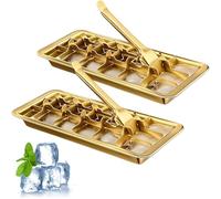 Vassoio per cubetti di ghiaccio in acciaio inossidabile 18 slot con leve a sgancio facile e slot rimovibili per bar e cucine Cubetti di ghiaccio e alimenti surgelati fai-da-te 2PCS