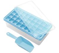 Vassoio per cubetti di ghiaccio in silicone alimentare,Stampo Ghiaccio con Coperchio e contenitore,36 cubetti di ghiaccio facili da rilasciare,Con cucchiaio,Forme Ghiaccio per Cocktail Whisky