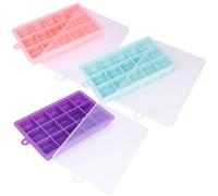 Vassoio per cubetti di ghiaccio in silicone con coperchi, confezione da 3 stampi grandi per 45 cubi, riutilizzabili, a rilascio facile, per whisky e cocktail, adatti al congelatore, per bevande e