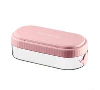 Vassoio per cubetti di ghiaccio in silicone con coperchio, design a 18 griglie per rilascio del ghiaccio senza sforzo, perfetto per feste e incontri (rosa)