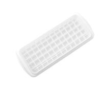 Vassoio per cubetti di ghiaccio in silicone da 60 griglie con coperchio Pressa fai da te Sformato flessibile Congelatore sicuro impilabile per la di casa Bar 26,2x11 cm Bianco