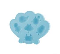 Vassoio per cubetti di ghiaccio in silicone per uso alimentare, a forma di animale, per casa, cucina, freezer, flessibile, 16 cm x 13,2 cm, multicolore, per morsi di gelato, prescolare e caffè in