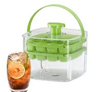 Vassoio per cubetti di ghiaccio, riutilizzabile, con contenitore e | Stampo per blocco di ghiaccio da utilizzare nel congelatore e in cucina, per raffreddare bevande come caffè, cocktail, whi