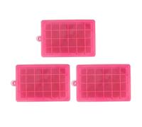 Vassoio per cubetti di ghiaccio riutilizzabile in silicone 24 griglie con coperchio Facile sformatura Whisky Cocktails Kitchen Bar (Rosa)