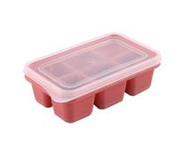 Vassoio per cubetti di ghiaccio silicone stampi cubetti di ghiaccio riutilizzabili perdite a prova di rilascio facile con coperchio rimovibile per cucina per feste a casa 6 (Rosa)