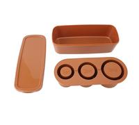 Vassoio per cubetti di ghiaccio Stampo per ghiaccio a cilindro cavo in silicone a rilascio facile con contenitore per coperchio per cocktail di whisky con bevande ghiacciate nel (Marrone)