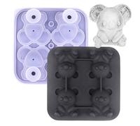 Vassoio per cubetti di ghiaccio | Stampo per ghiaccio in silicone a forma di Koala 3D, riutilizzabile, a forma di cubetti, 4 griglie, di rilascio facile, gadget da cucina per Whisky Cocktail