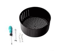 Vassoio per friggitrice ad aria, per friggitrice ad aria da 2,6 e 3,5 l, in ferro nero, riutilizzabile, vassoio da forno impilabile, accessori per friggitrice ad aria (3,5 L)