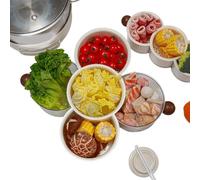 Vassoio per Frutta per Feste,Vassoio Girevole 360° da Frutta e Verdura,Girevole Divisorio - per Feste, Catering, Picnic, Piano Cucina, Frigo, Dessert, Caramelle, Snack