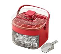 Vassoio per ghiaccio con coperchio, 17 x 15,5 x 14 cm, stampo per cubetti refrigeranti, design a pressione, antiaderente, con manico e coperchio, per la vita quotidiana, in cucina, picnic, campeggio
