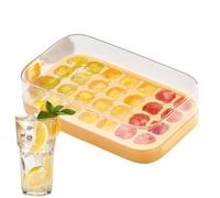 Vassoio per ghiaccio con coperchio, 28 griglie per ghiaccio con coperchio per congelatore, stampi in silicone per whisky, birra, tè, bevande, frigorifero, compleanno, estate