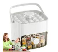 Vassoio per ghiaccio con coperchio, con manico, per raffreddare il cubo, facile da rilasciare, design a pressione, per cucina, vita quotidiana, campeggio, feste e riunioni