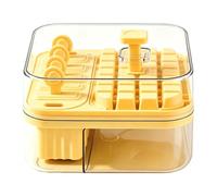 Vassoio per ghiaccio con coperchio, portatile, riutilizzabile, con pulsante | Congelatore Ice Maker per casa, cucina, bar, caffetteria, ufficio, picnic, campeggio, camper, vita e campeggio