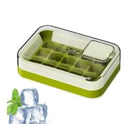 Vassoio per ghiaccio con coperchio, riutilizzabile, 16,5 x 11,2 x 4,5 cm, portatile, flessibile, a tenuta stagna, contenitore per acqua, cocktail, whisky, PET, TPU, PP