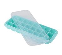 Vassoio per Ghiaccio in Silicone a 24 Cubetti Piccoli con Griglia e Coperchio in PP, Facile da Usare per la Cucina Domestica (GREEN)