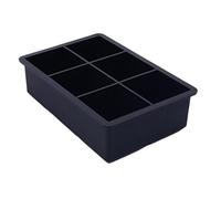 Vassoio per ghiaccio in silicone a 6 cubi, senza BPA, flessibile, per cocktail e bevande, colore nero