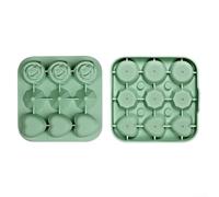 Vassoio per ghiaccio in silicone a forma di cuore rosa a forma di diamante, per pulizia, ideale per fare ghiaccio unico per celebrazioni speciali (verde scuro)