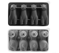 Vassoio per ghiaccio in silicone alpaca con comodo coperchio e imbuto per feste e presentazione bevande (nero)