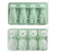 Vassoio per ghiaccio in silicone alpaca con comodo coperchio e imbuto per feste e presentazione bevande (verde)