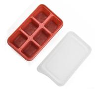 Vassoio per ghiaccio in silicone dal design innovativo facile da rimuovere con coperchio protettivo per sei cubi (rosa)
