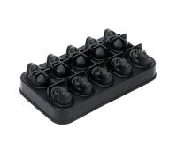Vassoio per ghiaccio in silicone per uso alimentare con coperchio, 10 fori, a forma di teschio, riutilizzabile, per zuppe, congelatori, succhi di vino, whisky, cocktail, piccoli vassoi, congelatori