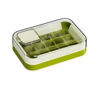 Vassoio per ghiaccio riutilizzabile, stampo flessibile per ghiaccio, contenitore a cubo coperto, vassoio per congelatore in silicone a rilascio facile, a prova di perdite, impilabile, con funzione di