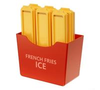 Vassoio per ghiaccio senza silicone, set da 6 pezzi, facile rilascio | Unico per frittelle a forma di frittura, divertente per l'aggiunta di feste, design facile da aprire