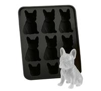 Vassoio per Ghiaccio - Stampo Ghiaccio Forma Bulldog Francese - Silicone Rilascio Facilitato 9 Scomparti Antigoccia per Cocktail Birra Whisky
