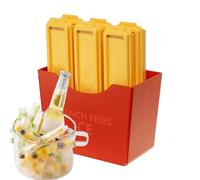 Vassoio per ghiaccio, stampo per frittura francese, 6 pezzi, facile rilascio, riutilizzabile, in silicone, accessorio per bicchieri da cucina, cocktail, whisky, caffè, refrigerante, uso burro, zuppa