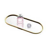 Vassoio per gioielli con specchio dorato - Vassoio portaoggetti decorativo, vassoio per decorazioni per la casa di lusso leggero | Vassoio per specchio in oro in stile nordico per gioielli e cosmetici