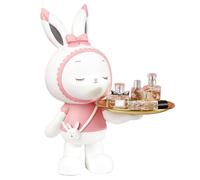 Vassoio per gioielli di coniglio, vassoio per chiavi di coniglio - portaoggetti per sculture di animali - Vassoio per ciondoli con chiavi di coniglio, porta cosmetici per profumi, a forma di conigliet