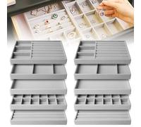 Vassoio per gioielli impilabile: 10 pezzi organizer per gioielli, cassetto portaoggetti per gioielli, vassoio per gioielli per riporre e esporre organizzatore di gioielli per collane, bracciali