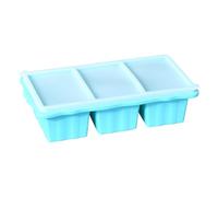 Vassoio per il ghiaccio in silicone, vassoio a 3 cavità con coperchio, stampo per cubee, contenitore per alimenti a rilascio facile, per la preparazione dei pasti a casa e per cene quotidiane e