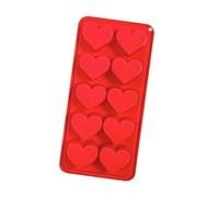 Vassoio per il ghiaccio, stampo in silicone a scomparsa per cubetti di ghiaccio, riutilizzabile a forma di cuore nei colori rosa, blu e rosso, con 10 scomparti, ideale per cottura e surgelazione