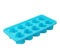 Vassoio per il ghiaccio, stampo in silicone a scomparsa per cubetti di ghiaccio, riutilizzabile a forma di cuore nei colori rosa, blu e rosso, con 10 scomparti, ideale per cottura e surgelazione