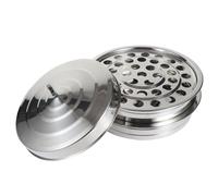 Vassoio per il pane in acciaio inox 304 per comunione, design a 39 fori, con parte anteriore liscia e coperchio in acciaio inox, vassoio per comunione con coperchio