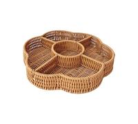 Vassoio per il pane in finto rattan, facile da usare, elegante rattan come cestini rotondi per alimenti per buffet e decorazione della casa vassoio da esposizione per ristorante