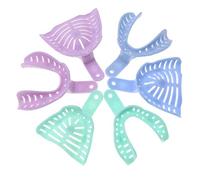 Vassoio per impronte 6 pezzi Vassoio per denti in plastica di misto Vassoio per morso Strumento per protesi Facile da leggere Portatile Adatto per la creazione di gessi in