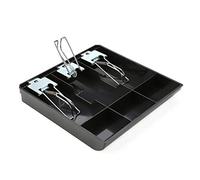 Vassoio per inserti per contanti, 9,7x9,7x1,4 pollici Cassetto portatile in ABS Cassetta per cassiere Clip per banconote Vassoio per registratore di cassa Organizzatore di denaro (Nera)