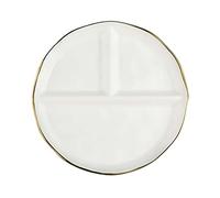 Vassoio per la cena diviso in piatti, Phnom Penh Piatti for il controllo delle porzioni, Piatti divisi for adulti, Piatto in ceramica for il controllo delle porzioni for la perdita di peso-Bianco-3 s