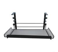 Vassoio per la gestione dei cavi sotto la scrivania, per ufficio e casa, organizer per fori con robusto design in acciaio al carbonio, adatto a tavoli per bordi o armadi, 91 x (nero-L)