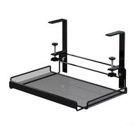 Vassoio per la gestione dei fili con ripiano regolabile da 4 5 a 8 5 cm, organizer per cavi da scrivania per l'uso sotto la scrivania per massimizzare l'efficienza dello spazio di lavoro (nero L)