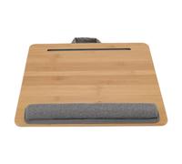 Vassoio per laptop in bambù, supporto da grembo regolabile per uno stile di vita dinamico, design ergonomico con morbido cuscino per il massimo