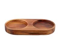 Vassoio per macina sale e pepe, 14,3 x 7 x 1,5 cm, in legno, supporto per macina sale e pepe, protezione per tavolo da pranzo, accessori per macine di meno di 6,1 cm di diametro