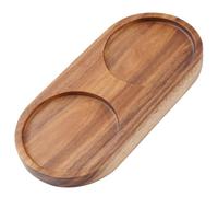 Vassoio per Macina Sale e Pepe,Legno D'acacia Sottobicchiere per Macina Spezie Utilizzabile Come Portacandele Portabottiglie per Spezie,Diametro Interno 6,3 cm,15 x 7,5 x 1,5 cm