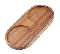 Vassoio per Macina Sale e Pepe,Legno D'acacia Sottobicchiere per Macina Spezie Utilizzabile Come Portacandele Portabottiglie per Spezie,Diametro Interno 5,8 cm,14 x 6,8 x 1,5 cm