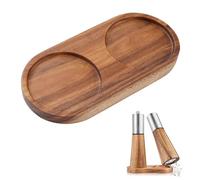 Vassoio per Macina Sale e Pepe, Supporto per Macina Pepe, Vassoio per Bottiglie di Olio e Aceto, Ottimo Strumento per Mantenere La Cucina Ordinata e Pulita, Adatto a Casa, Cucina, 14.3 x 7 x 1.5cm